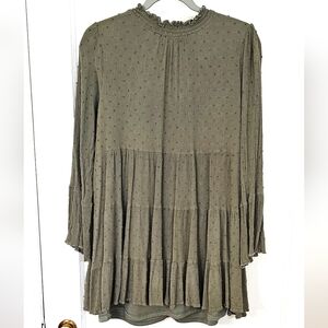 Altar'd State Olive Green Flared Sleeve Dress